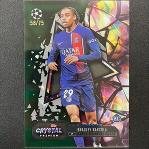 75枚限定 2023-24 Topps ブラッドリー・バルコラ RC PSG Crystal Bradley Barcola