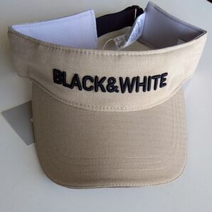 BLACK&WHITE サンバイザー ベージュ 未使用