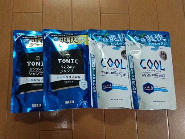 トニック リンスインシャンプー230ml×2個 クールボディソープ 230ml ×2個