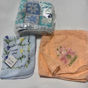 タオルハンカチ A.BOUQUET、プライベートレーベル、ELLE 3点纏め