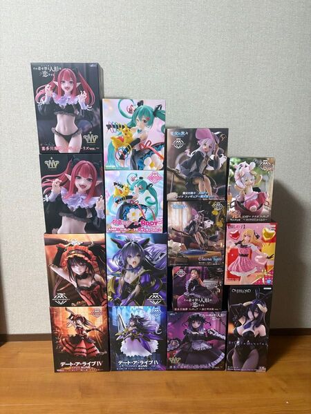 プライズフィギュア 15点セット AMP + T-most 夜刀神十香 時崎狂三 イレイナ 初音ミク ナナチ 喜多川海夢