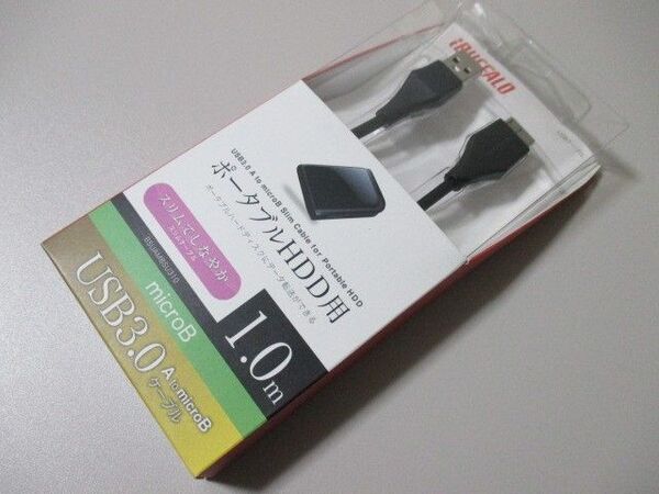 iBUFFALO ポータブルHDD用 USB3.0 A to microB ケーブル 1m BSUAMBSU310BK