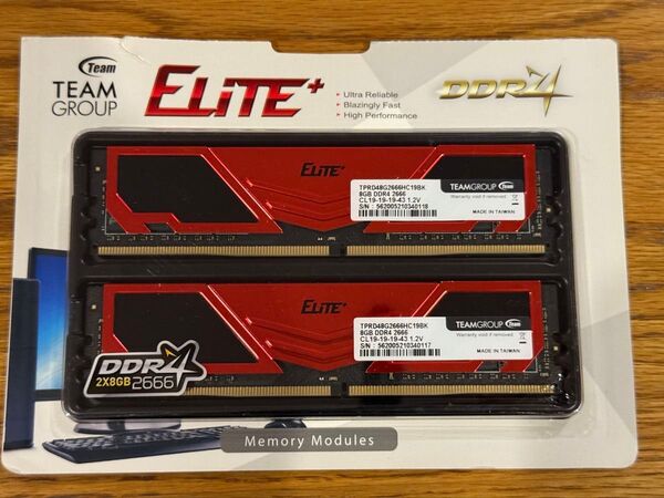 Team ELITE PLUS DDR4-2666 8GB×2 (16GB)【ジャンク扱い】