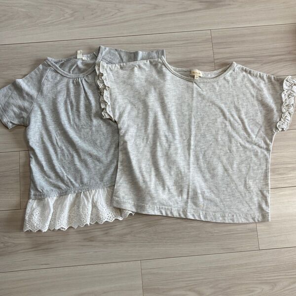 夏物 半袖カットソー2枚セット Samansa Mos2 フリル付Tシャツ 120