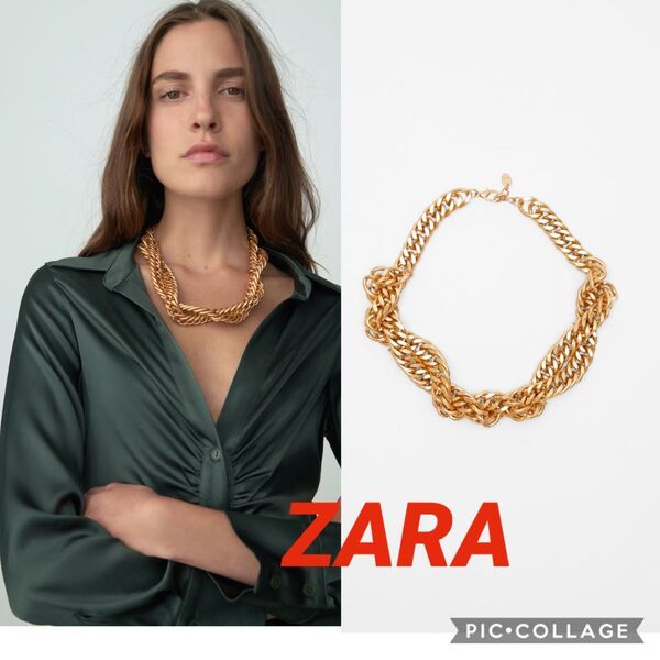 完売品 新品 ザラ zara ゴールド チェーン ネックレス アクセサリー チョーカー ヴィンテージ