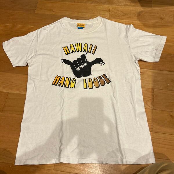 Good On グッドオン USAハワイ HANG LOOSE プリントTシャツ 白 古着