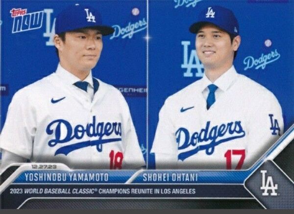 ☆大谷翔平 山本由伸 限定生産 入団会見 2023 WBC topps NOW ロサンゼルス・ドジャース◯ロサンゼルス・エンゼルス