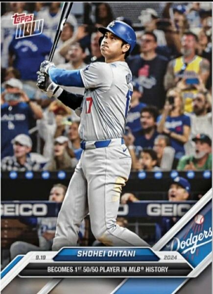☆送料無料☆大谷翔平 50本塁打50盗塁 50-50 2024 topps NOW ロサンゼルス・ドジャース 山本由伸 佐々木朗希