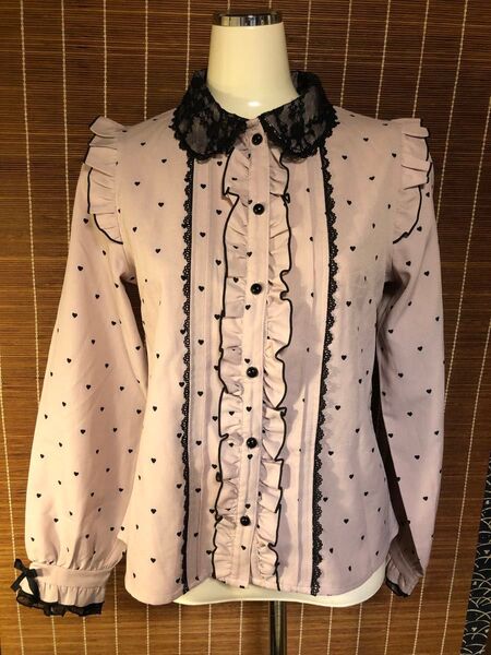 ディアマイラブ 長袖ブラウス M ハートドット