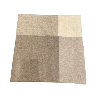 無印良品 ウールチェッククッションカバー ライトブラウン×チャコール