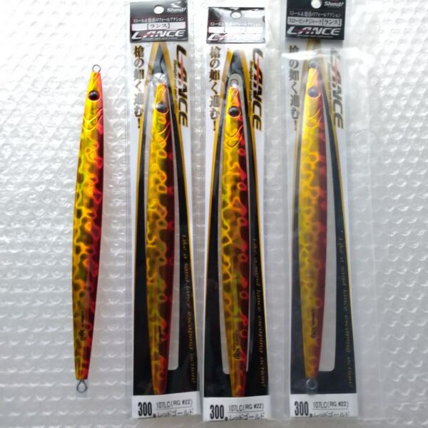 4本セット シャウト shaut! メタルジグ ランス サイズ:235mm 重量:300gカラー:レッドゴールド #22(RG)