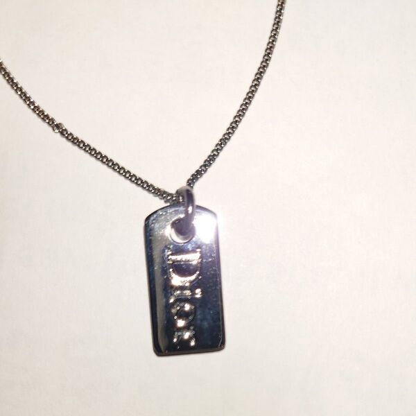 Dior ネックレス シルバー ブラックメタル ロゴ入り