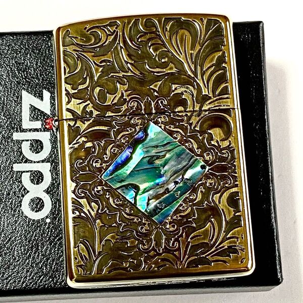 新品 ZIPPO 柄違い 両面加工 シェル 貝象嵌 ジッポー オイルライター