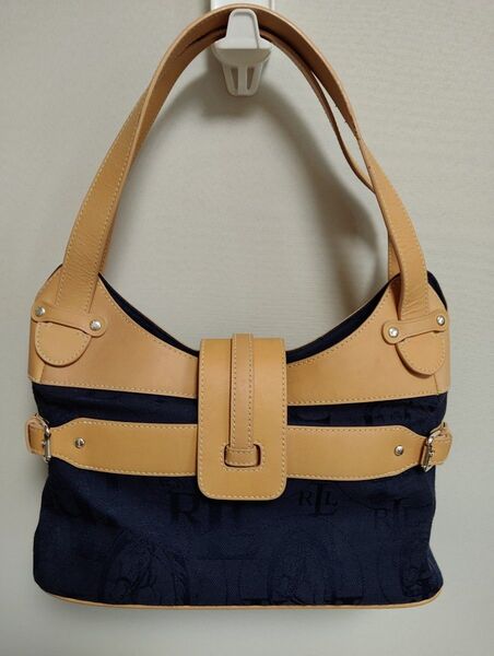 LAUREN ラルフローレン ネイビー ベージュ トート ショルダー バッグ