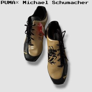 激レア PUMA ミハエル・シューマッハ コラボ ドライビングシューズ ヴィンチトーレ ロウ ブラック×ゴールド 27cm