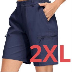ショートパンツ レディース 2XL ネイビー 速乾 撥水 5分丈 ハーフパンツ パンツ