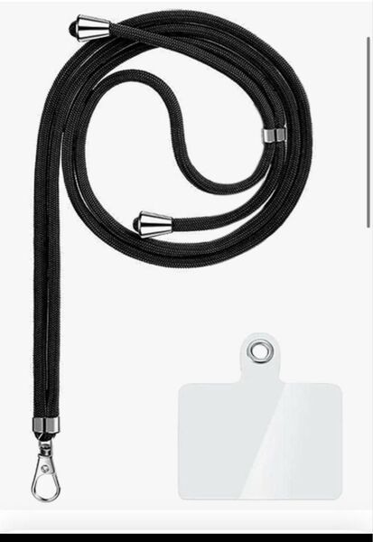 スマホストラップ 首掛け 肩掛け 斜めがけ 長さ調整可能 ネックストラップ 黒 ブラック スマホストラップ 落下防止