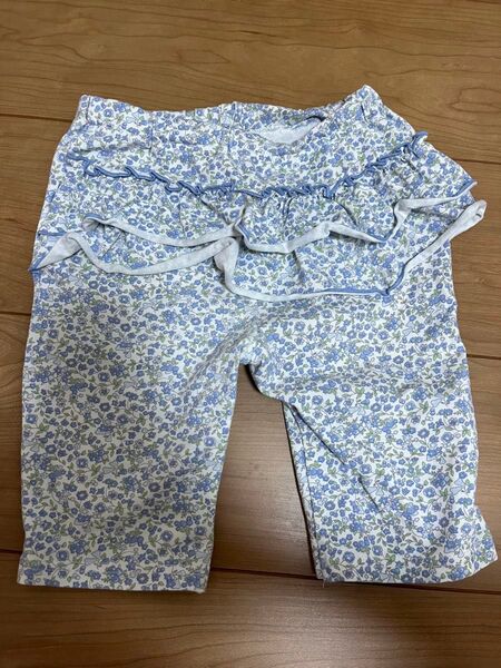 スラスリ 花柄パンツ フリル 110サイズ ハーフパンツ 5分丈