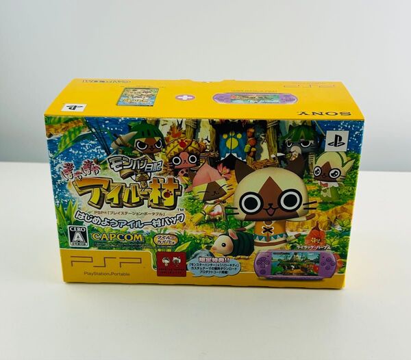 ほぼ新品 PSP3000 はじめようアイルー村パック ライラック パープル SONY プレイステーションポータブル
