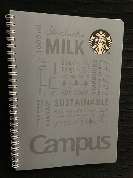 スターバックス Campus ノート 未使用 A5 ブルーグレー色 日本製 リングノート 方眼