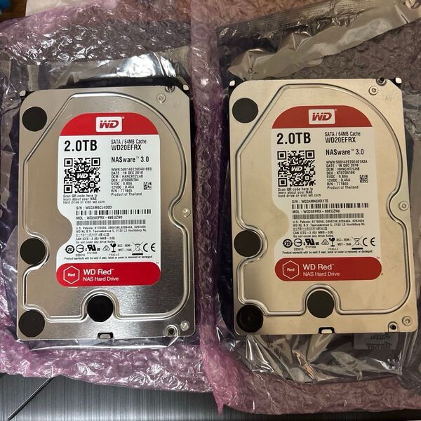 【2個セット】WD Red 2TB NAS用HDD WD20EFRX