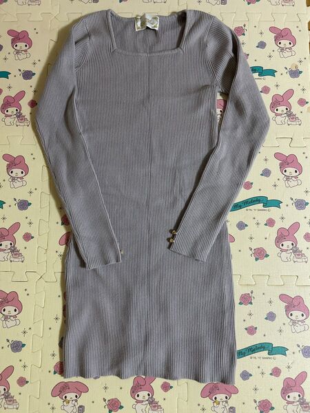ミシェルマカロン ニットワンピース グレー