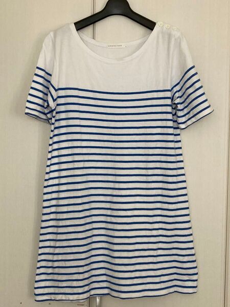 LOWRYS FARM ボーダー柄チュニックTシャツ