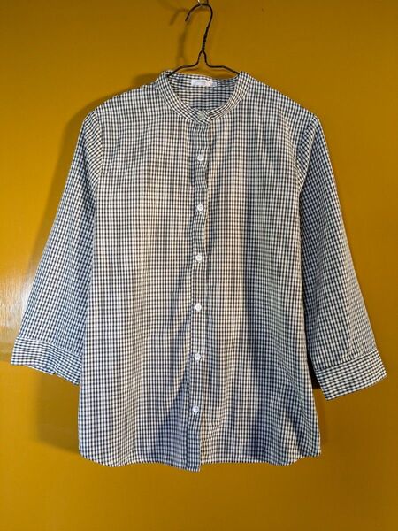 CINEMA CLUB 長袖 バンドカラーシャツ Honeys ギンガムチェック 美品