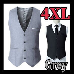 メンズ ベスト 灰色 4XL メンズ ジレ ベストスーツ 冠婚葬祭 パーティー 社交ダンス ダンス衣装 メンズ かっこいい ベスト