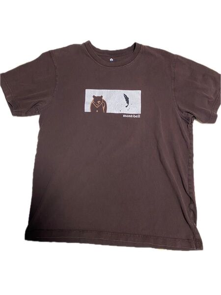 mont-bell クマと魚のTシャツ ブラウン