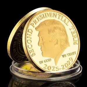 アメリカTRUMP大統領 就任記念コイン 24金メッキ 訳あり特価 ケース破損箇所有り