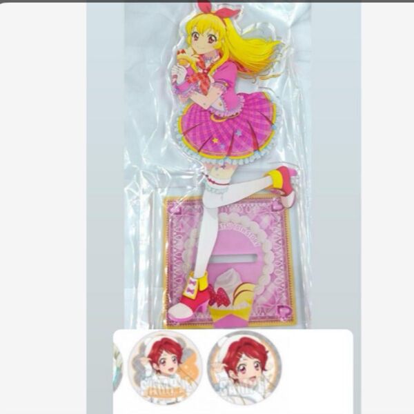 アイカツ! 星宮いちご アクスタ 一ノ瀬かえで 缶バッジ マリオンクレープ