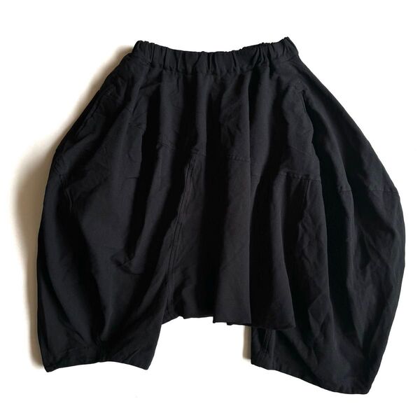 《美品》COMME des GARCONS コムデギャルソン ポリ縮 変形 バルーンパンツ サルエルパンツ ブラック S