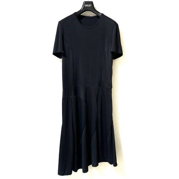 《美品》90's COMME des GARCONS コムデギャルソン 変形 半袖 ロング ワンピース ダークネイビー M