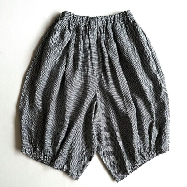 《美品》COMME des GARCONS コムデギャルソン コムコム ワイド バルーンパンツ 千鳥格子 麻 リネン XS