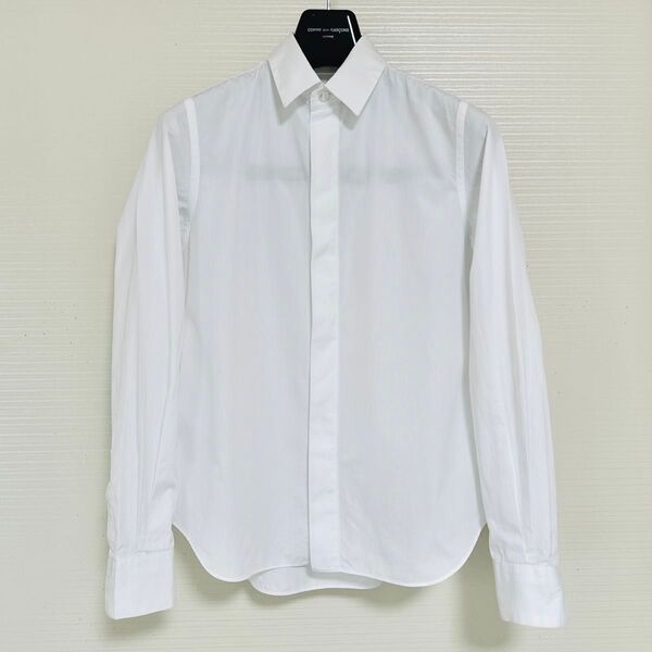 《美品》 noir kei ninomiya ノワール ケイニノミヤ コムデギャルソン 比翼 長袖 シャツ ブラウス ホワイト