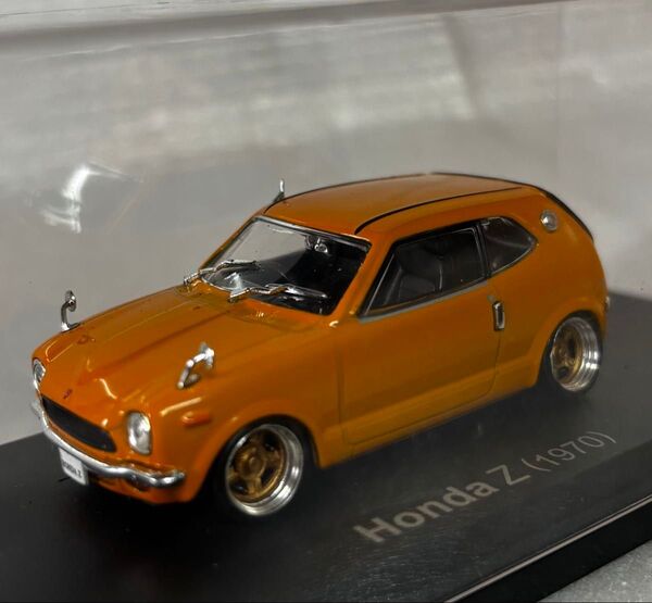1/43 ミニカー HONDA Z 1970 オレンジ 国産名車 ローダウンカスタム車 昭和 旧車 空冷2気筒 スペシャリティカー