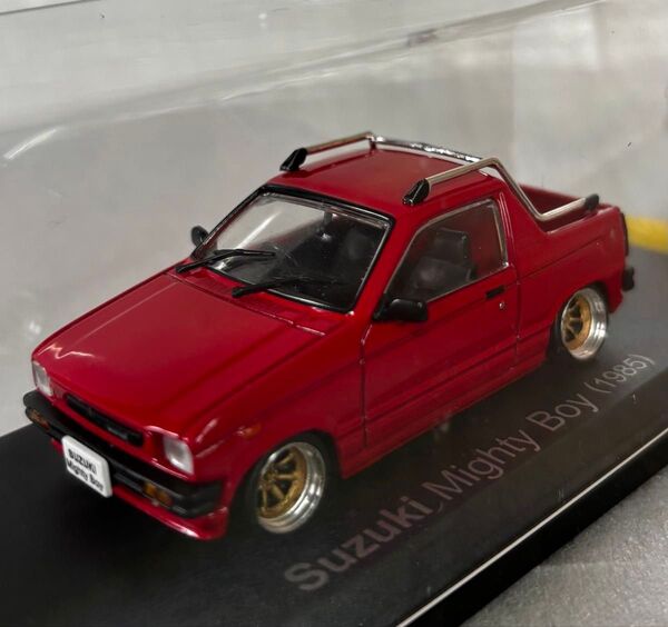 1/43 ミニカー SUZUKI マイティーボーイ 1985 レッド 国産名車 ローダウンカスタム車 ピックアップ軽トラック 昭和