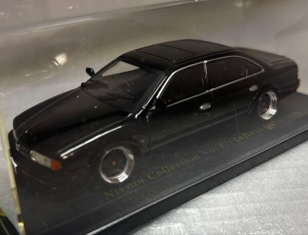1/43 ミニカー NISSAN インフィニティQ45 1989 ブラック ローダウンカスタム改 深リム 国産名車 VIPセダン
