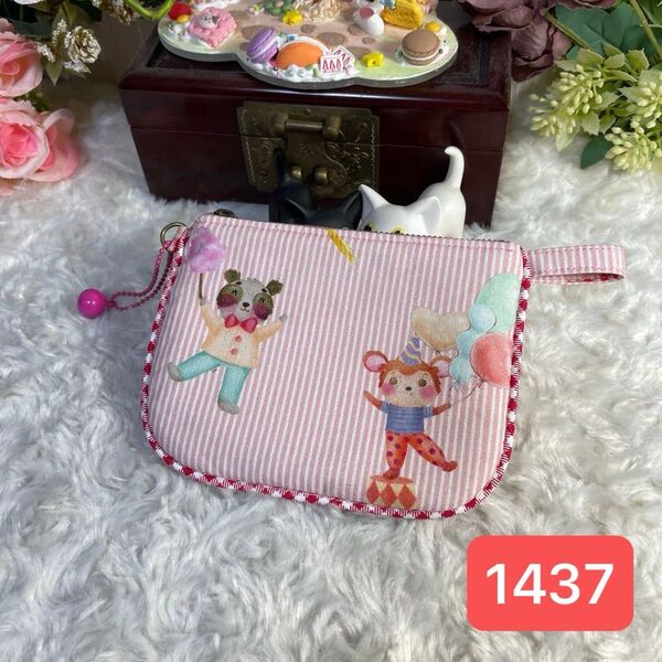 カード名刺ケース★小物小銭入れハンドメイドフラットポーチ★サカス★1437