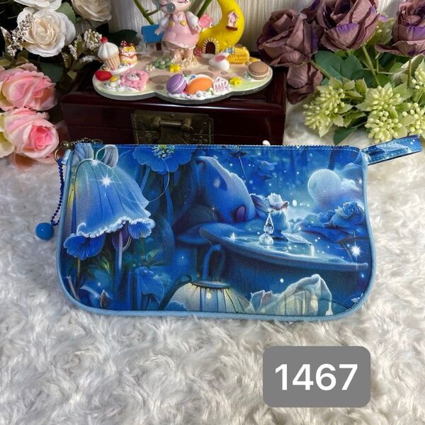 長財布型ハンドメイドフラットポーチ★通帳薬手帳小物入れ多目的ポーチ★幻境★1467