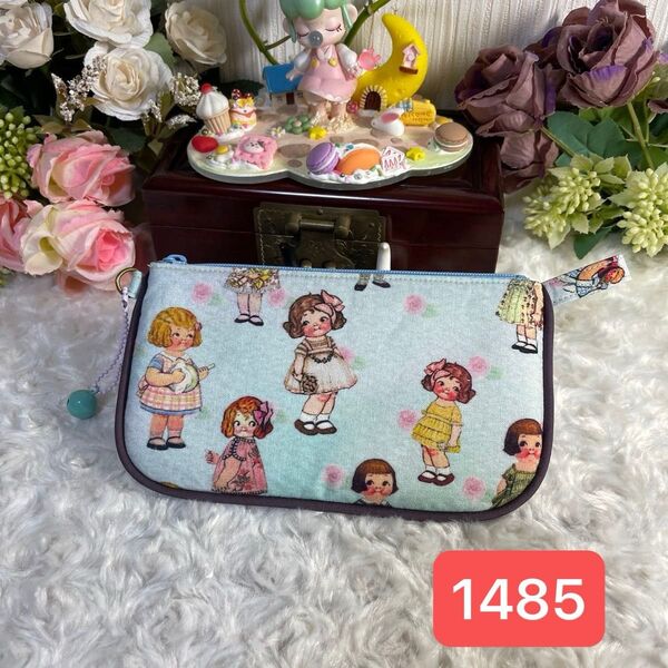 ペンケース★メガネポーチ★ハンドメイド小物入れフラットポーチ★トマトガールシリーズ★1485