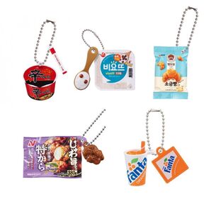 韓国系メイン★フードミニチュア/ガチャ5点セット キーホルダー お菓子 食品