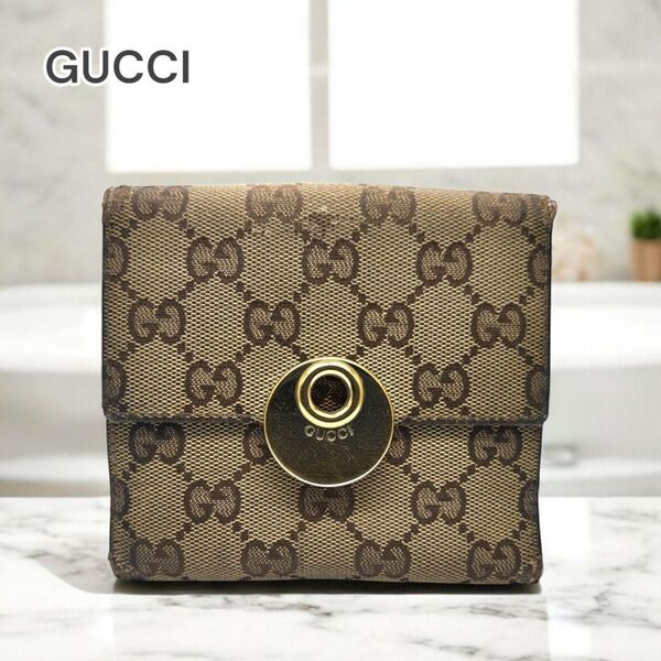 GUCCI ウォレット Wホック GGキャンバス24636