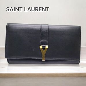 SAINT LAURENT 長財布 レザー ブラック647004
