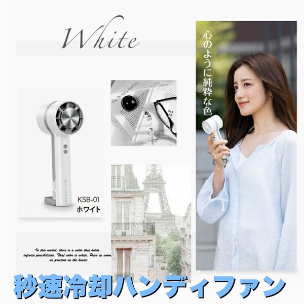 【新品未使用】冷却プレート ハンディファン ホワイト 3段階風量 静音 長時間