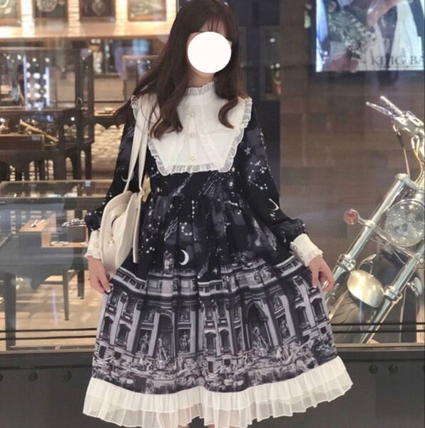 ゴスロリ ワンピース Lサイズ ブラック メイド コスプレ フリル 可愛い