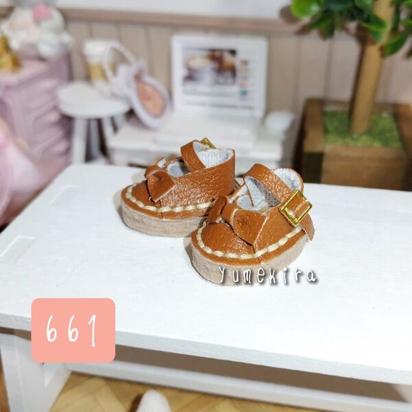 リボン ドールシューズ No.661 茶 イーマリー リカちゃん ネオブライス ミディブライス アイシードール 靴