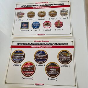 2枚セット Honda 2018年 チャンピオン シール