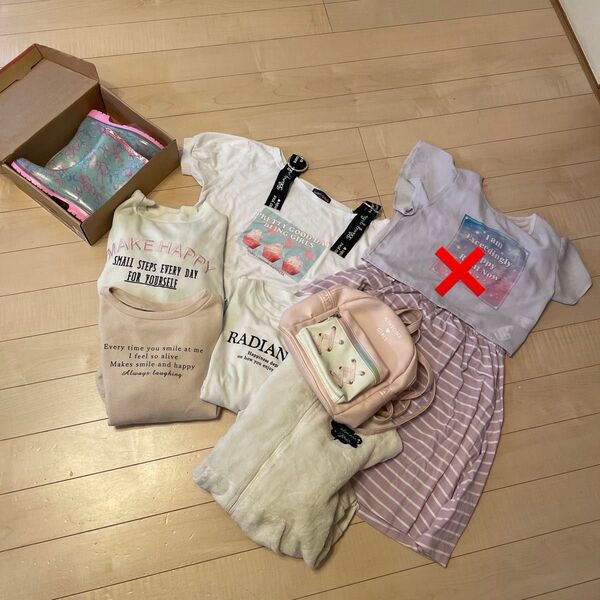 【150】訳あり!シミ毛玉使用感あり/子供服 女の子 まとめ売り 7点セット